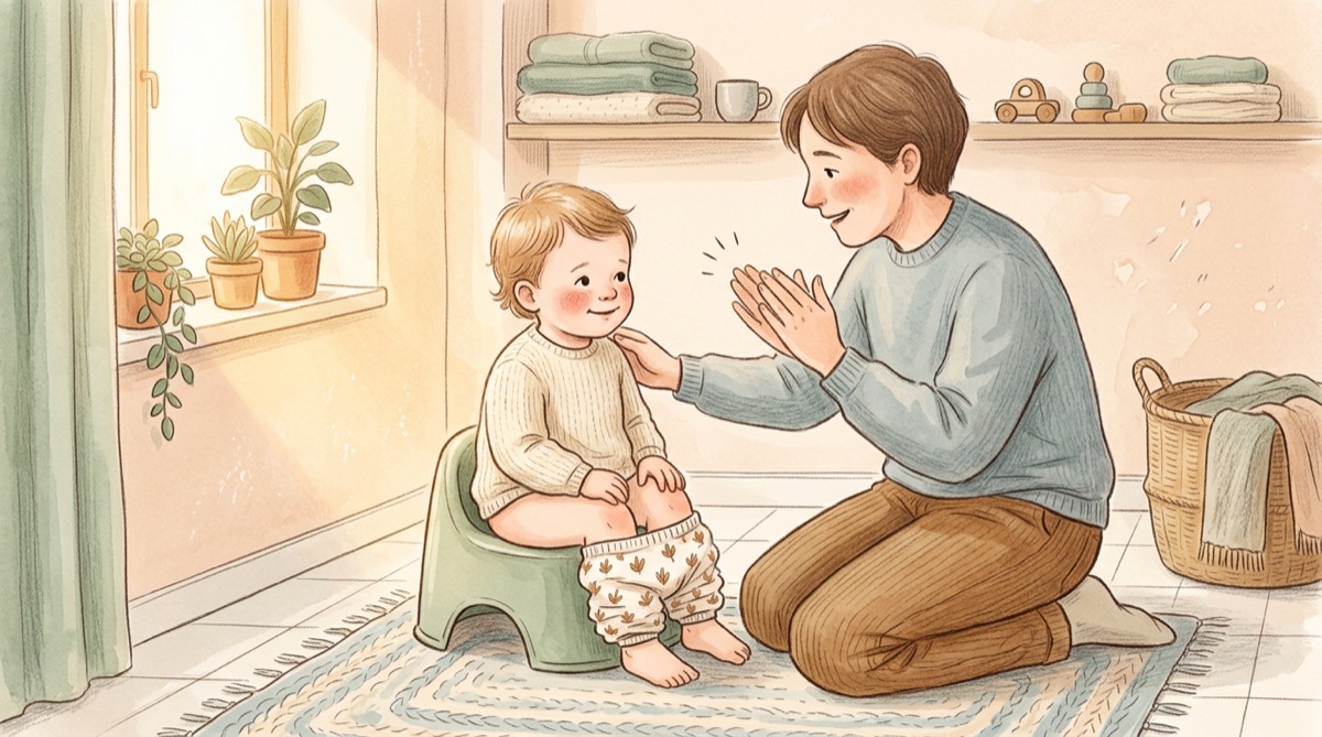 Illustration : Apprentissage de la propreté sans pression : la méthode bienveillante