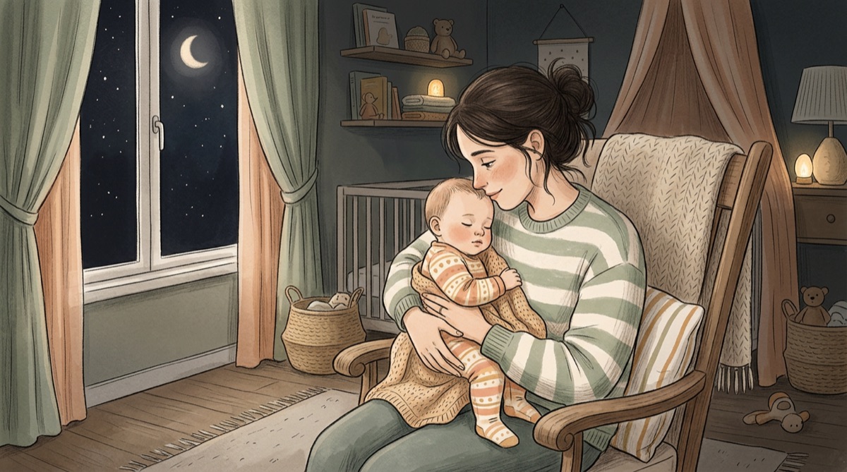 Illustration : Bébé se réveille la nuit à 6 mois : pourquoi et que faire ?