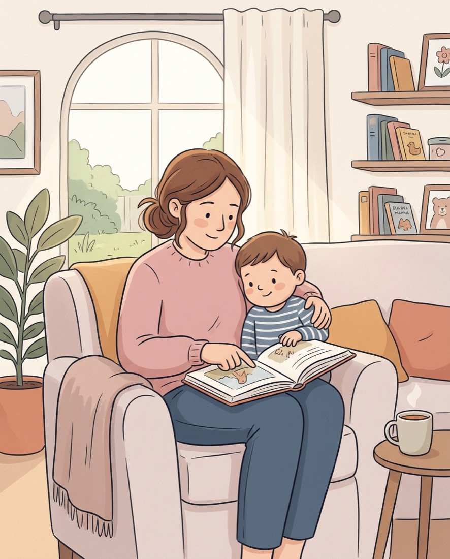Maman et enfant, moment de complicité
